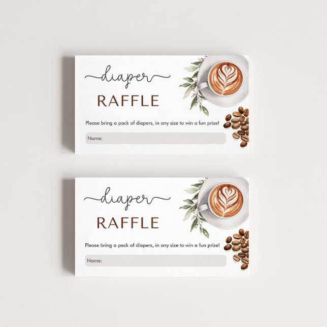 Coffee Baby Shower - Baby is Brewing Diaper Raffle Enclosure Card (Coffee Baby Shower - Baby is Brewing Diaper Raffle Enclosure Card)