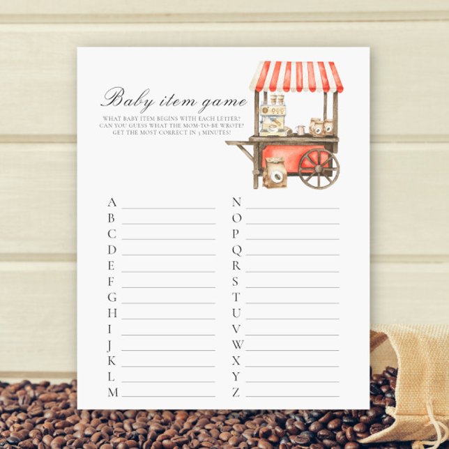 Coffee baby shower Baby Item Game (Creator Uploaded)