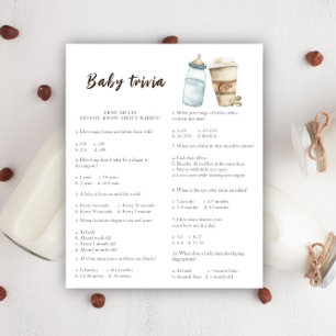 Coffee baby shower - Baby Trivia Game