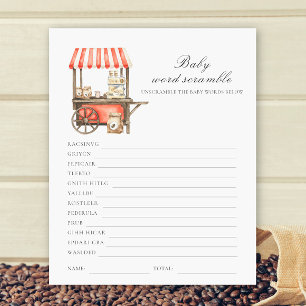 Coffee baby shower - Baby Word Scramble
