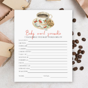 Coffee baby shower - Baby Word Scramble
