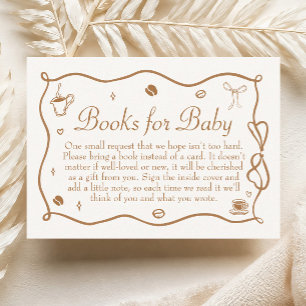 Coffee Baby Shower Books for Baby Enclosure Card