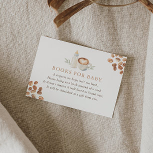Coffee Baby Shower Books for Baby Enclosure Card