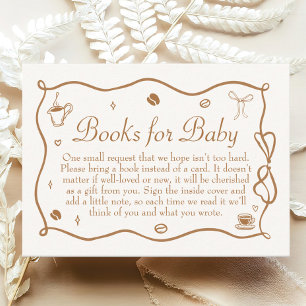 Coffee Baby Shower Books for Baby Enclosure Card