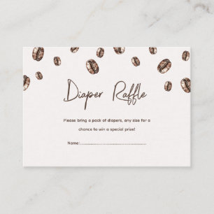 Coffee Baby Shower Diaper Raffle Enclosure Card