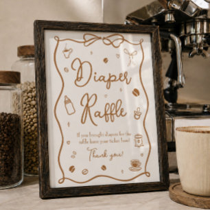 Coffee Baby Shower Diaper Raffle Poster
