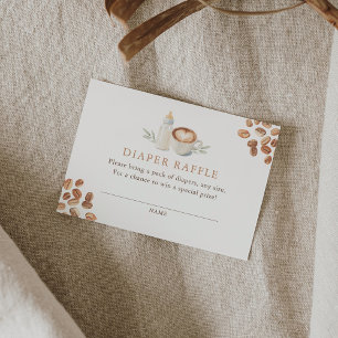 Coffee Baby Shower Diaper Raffle Ticket Enclosure Card