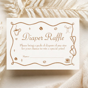 Coffee Baby Shower Diaper Raffle Tickets Enclosure Card