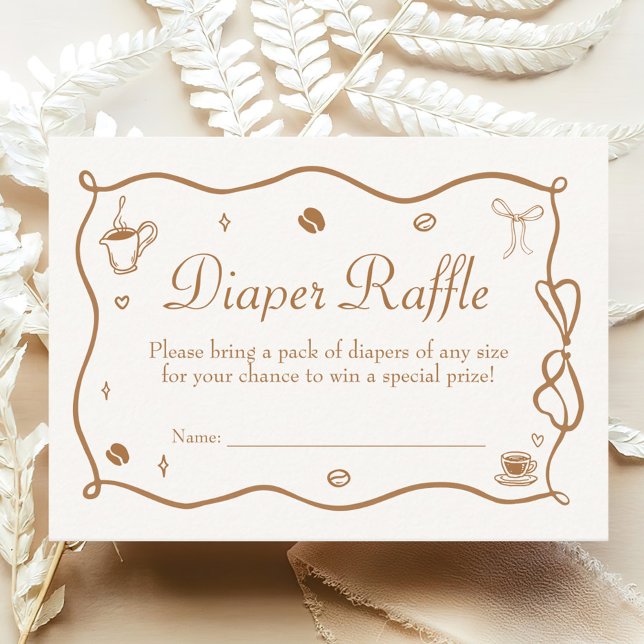 Coffee Baby Shower Diaper Raffle Tickets Enclosure Card (Creator Uploaded)