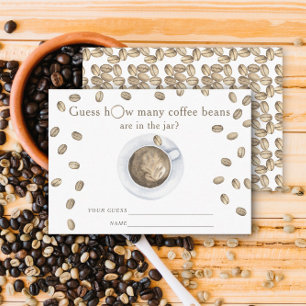 Coffee Baby shower Guess how many coffee beans Enclosure Card