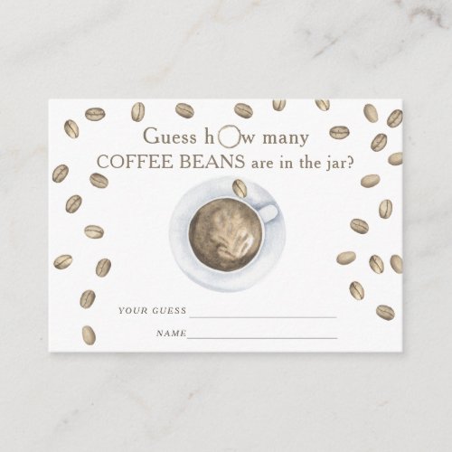 Coffee Baby shower Guess how many coffee beans