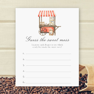 Coffee Baby shower Guess the sweet mess game
