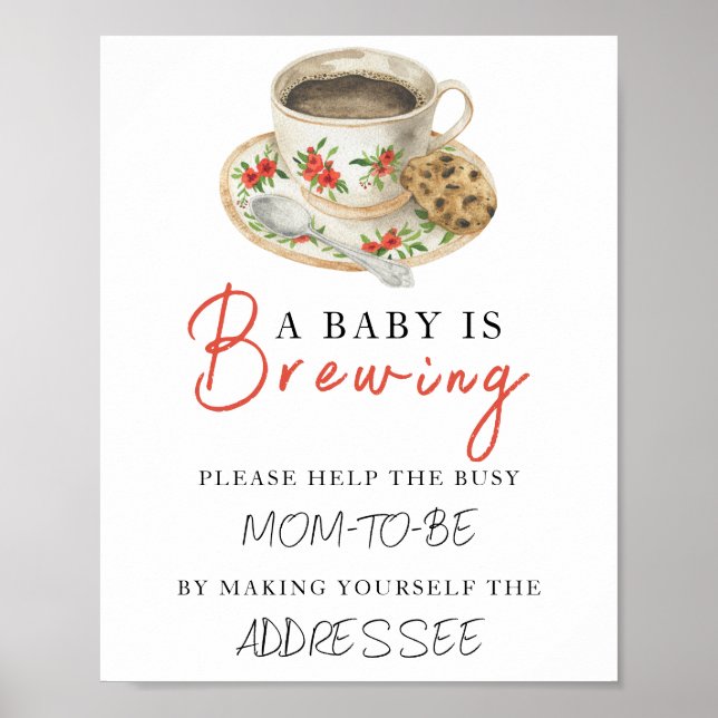 Coffee baby shower - Help the Busy Mom-to-Be  Poster (Front)