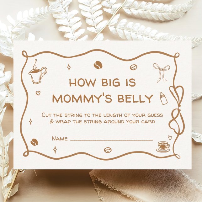 Coffee Baby Shower How Big is Her Belly Enclosure Card (Creator Uploaded)