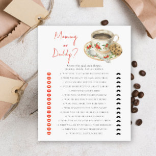 Coffee baby shower - mommy or daddy game