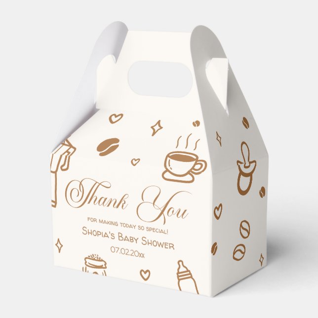 Coffee Baby Shower Thank You Favor Boxes (Front Side)