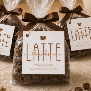 Coffee Baby Shower Thanks A Latte Favor Tags