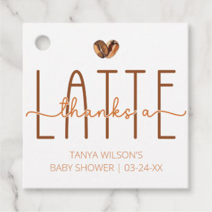Coffee Baby Shower Thanks A Latte Favor Tags