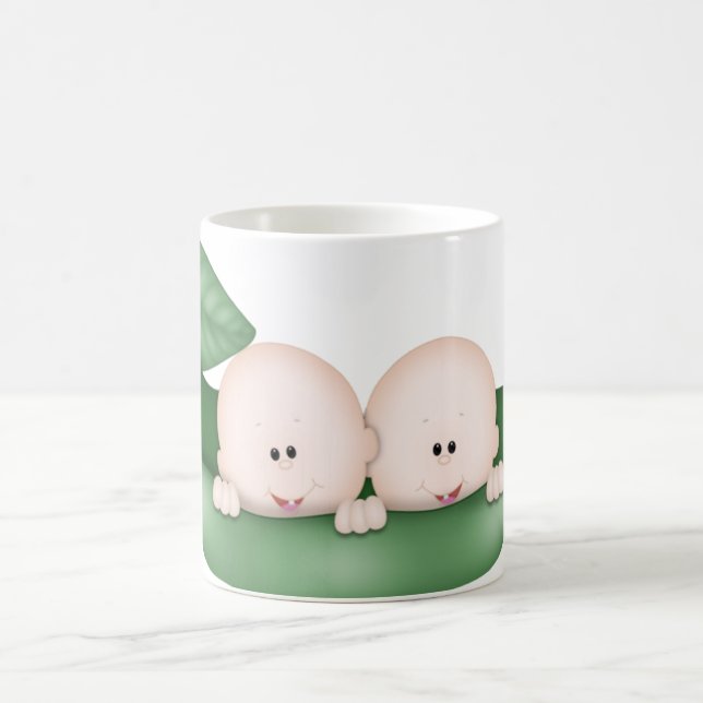 coffee baby shower twins "pea in a pod" cup (Center)