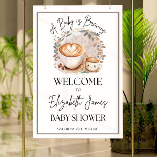 Coffee Baby Shower Welcome Sign: Editable Template Foam Board