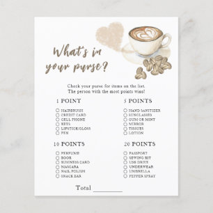 Coffee baby shower - What's in your purse game