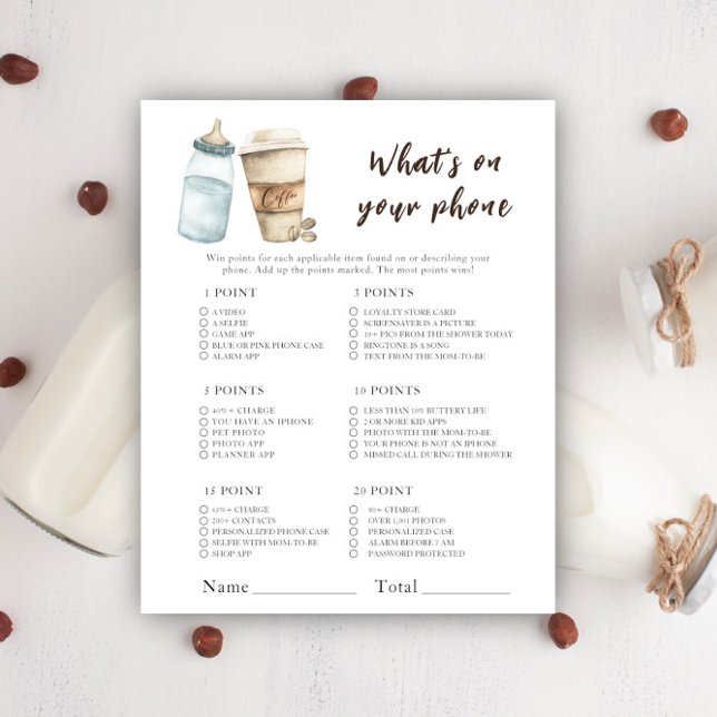 Coffee baby shower - What's On Your Phone Game (Creator Uploaded)