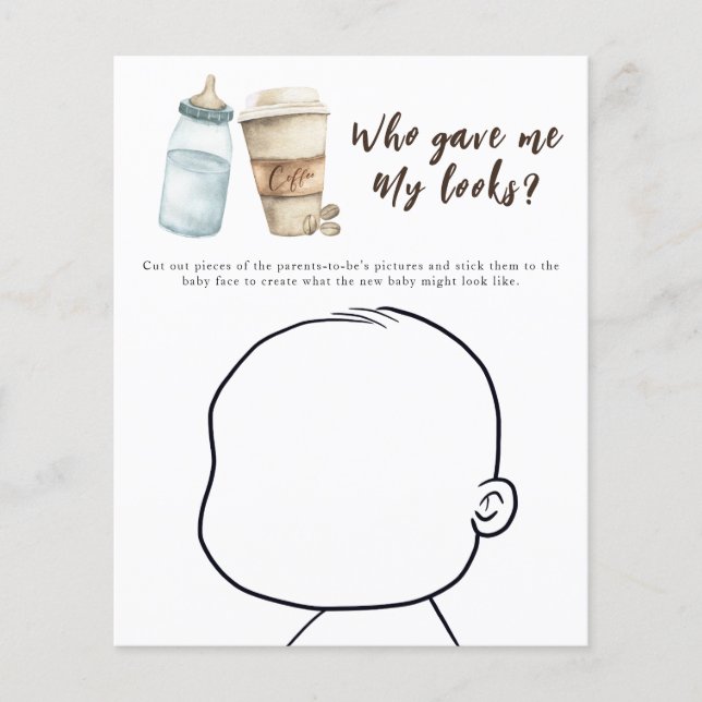 Coffee baby shower - Who gave me My looks? (Front)