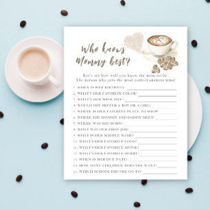 Coffee baby shower - Who knows mommy best