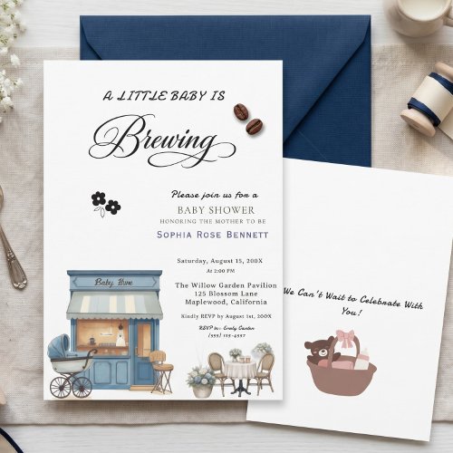 Coffee Baby Theme Modern Baby Shower Invitation