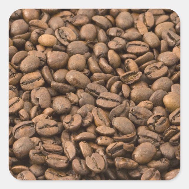 Coffee Background Square Sticker (Front)