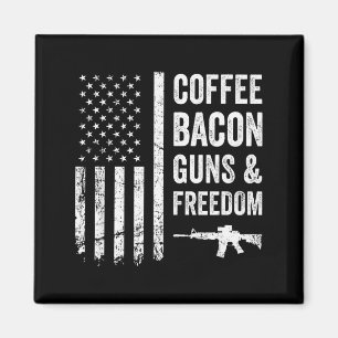 Coffee Bacon Guns & Dom - Bbq Grill Funny Gun  Magnet