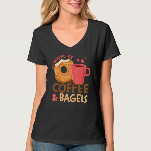 Coffee Bagel Breakfast Brunch Bagel T-Shirt (Front)
