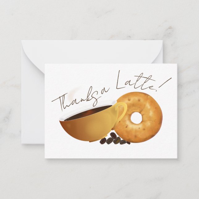 Coffee Bagel Thank You Note Card (Front)
