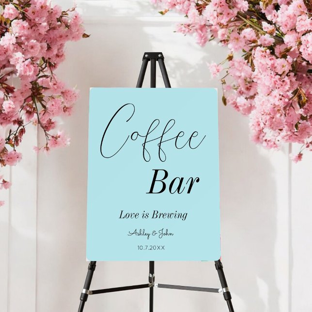Coffee Bar Blue Wedding Shower   Foam Board (Creator Uploaded)