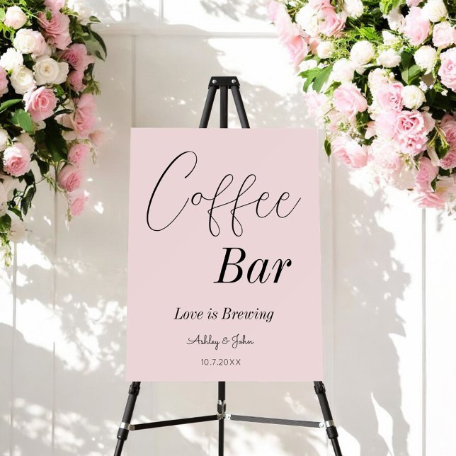Coffee Bar Blush Pink Wedding Shower   Foam Board (Creator Uploaded)
