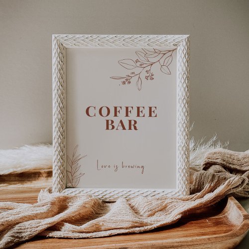 Coffee Bar Boho Wedding Sign 