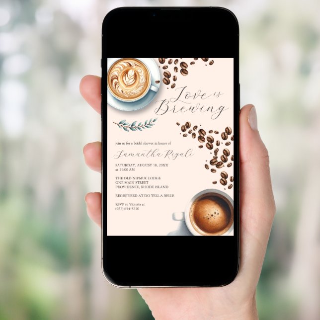 Coffee Bar Bridal Shower Invitations (Front Digital)