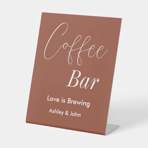 Coffee Bar Brown Terracotta Wedding Pedestal Sign