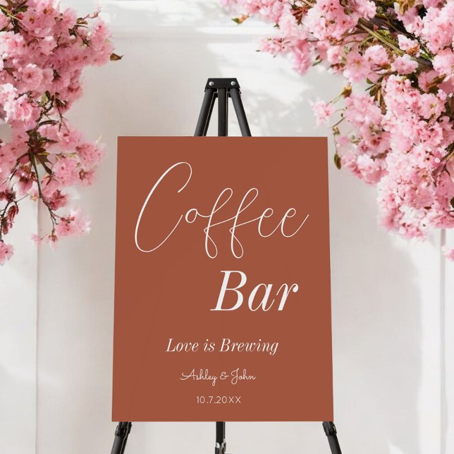 Coffee Bar Brown Terracotta Wedding Shower   Foam Board (Creator Uploaded)