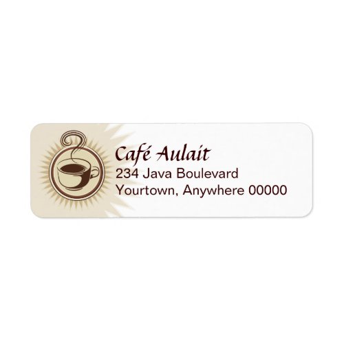 Coffee Bar Business Return Address Label
