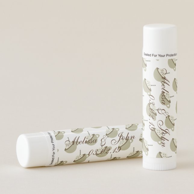 Coffee Bar Cup Latte Bridal Shower Favors Lip Balm (Front)