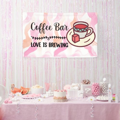 Coffee bar love is brewing banner