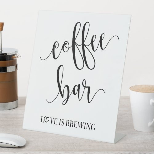 Coffee Bar Pedestal Wedding Sign