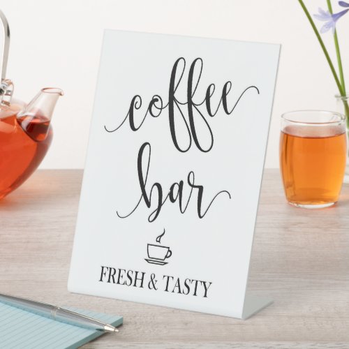 Coffee Bar Pedestal Wedding Sign