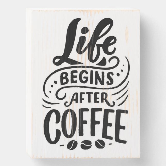 Coffee Bar Quote Wooden Sign (Front Vertical)