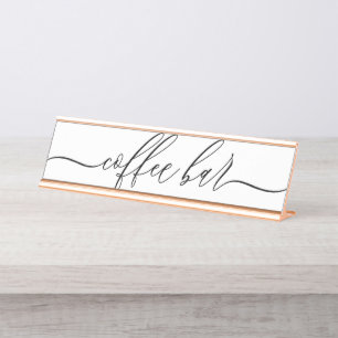 Coffee Bar Reception Desk Name Plate