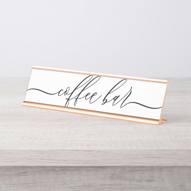 Coffee Bar Reception Desk Name Plate