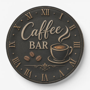 Coffee Bar Rustic Coffee Lover Station Gift Paper Plates