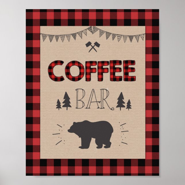 Coffee Bar Sign Lumberjack Coffee table sign (Front)
