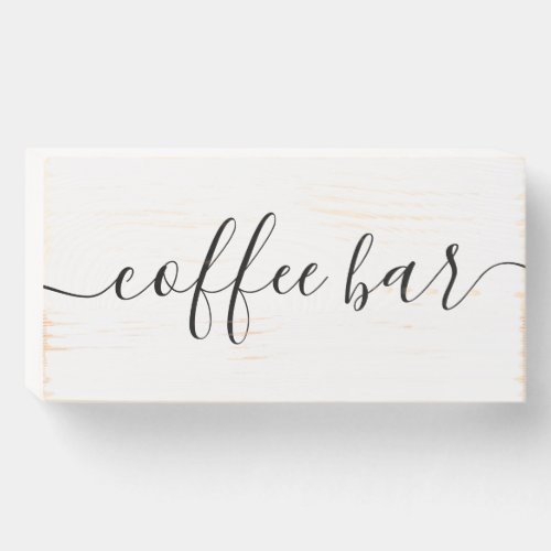 Coffee Bar Simple Handwritten Calligraphy Wooden Box Sign